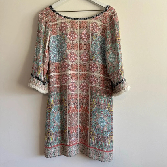 Kut from The Kluth bohemian sheath 1/2 sleeve dress size 10 - Picture 1 of 6